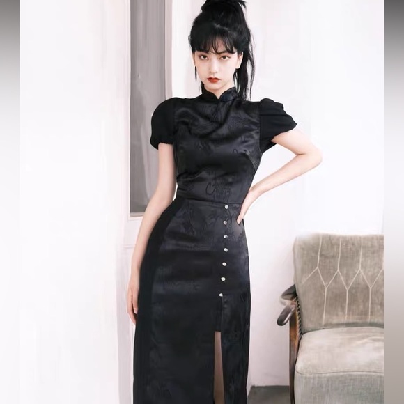 Vintage midi qipao dress - Picture 2 of 7